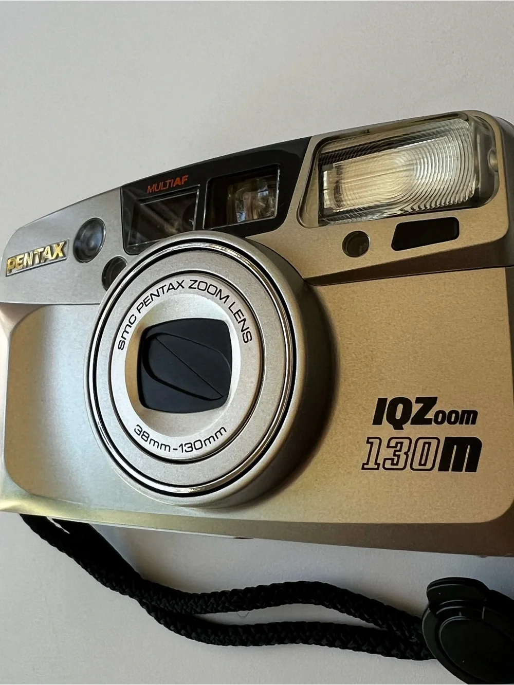 Mint Pentax IQ Zoom 130M : 35mm Point and Shoot Film Camera/Manual/Case TESTED